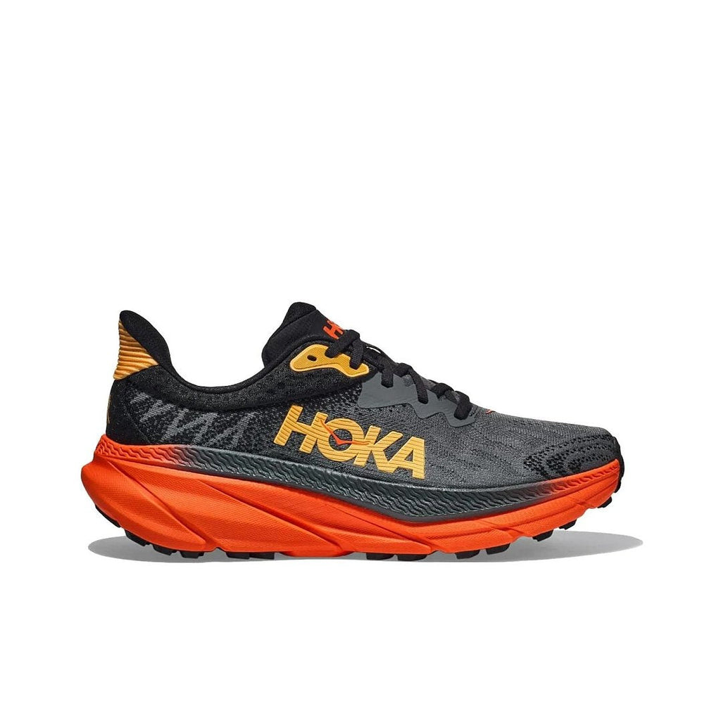 HOKA Challenger 7 Trail Running Shoes - Black and Orange