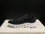 On Cloudmonster Black and White Running Sneakers