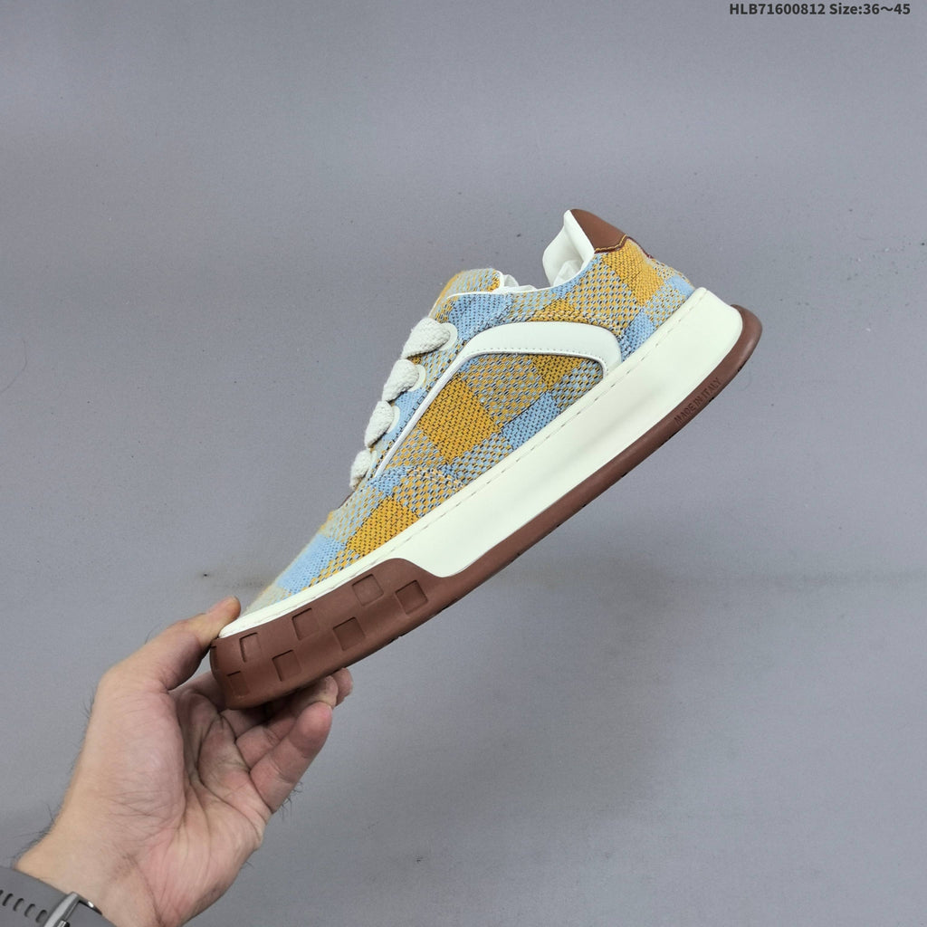 Louis Vuitton Tilted Low Sneakers in Blue and Yellow Check