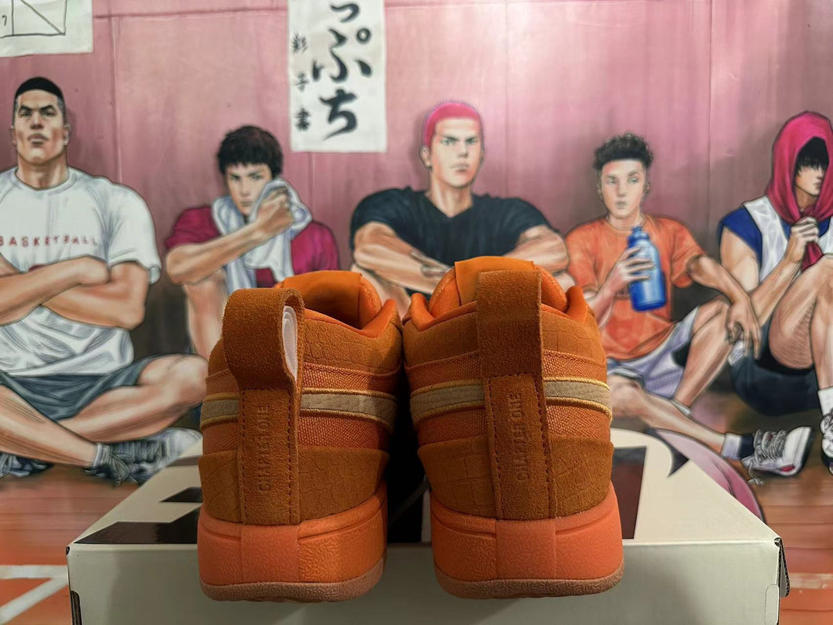 Nike Orange Low-Top Sneakers with Tan Swoosh