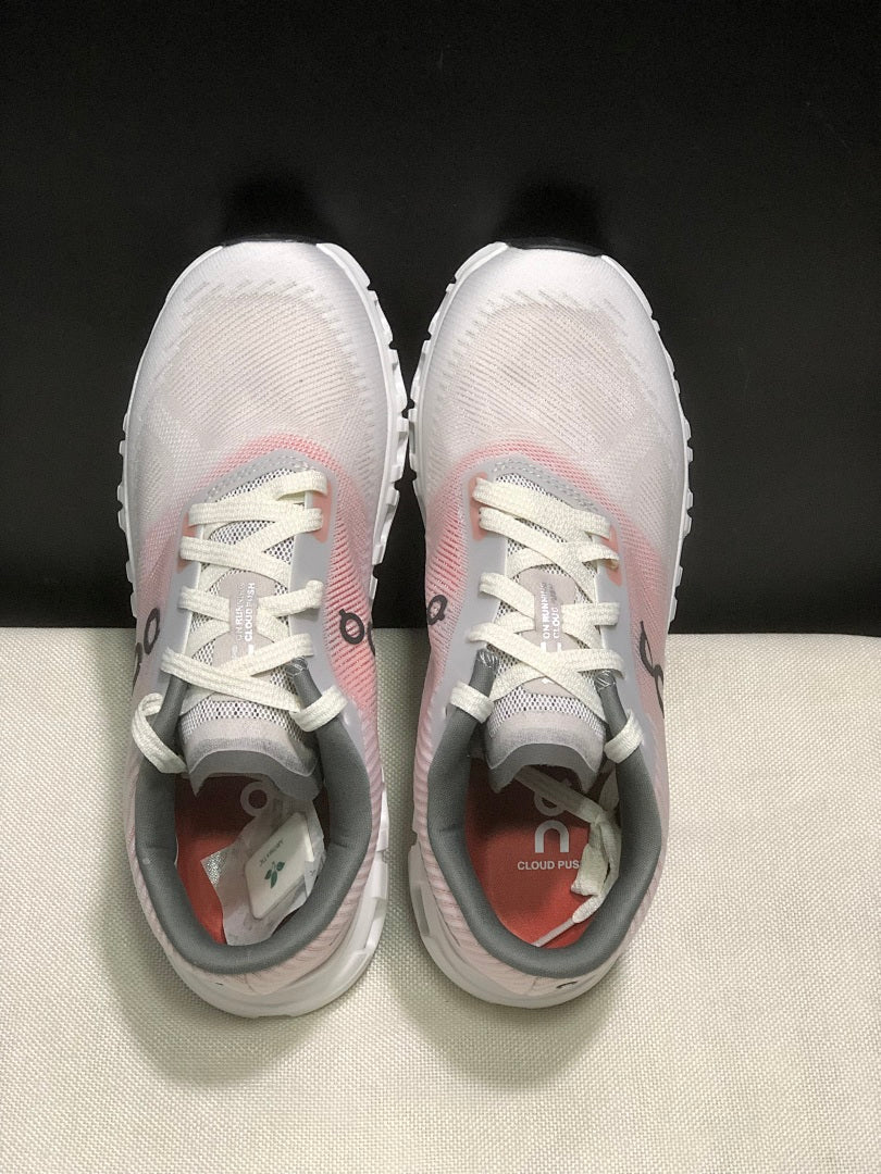 On Cloud 6 Push Sneakers in White and Pink