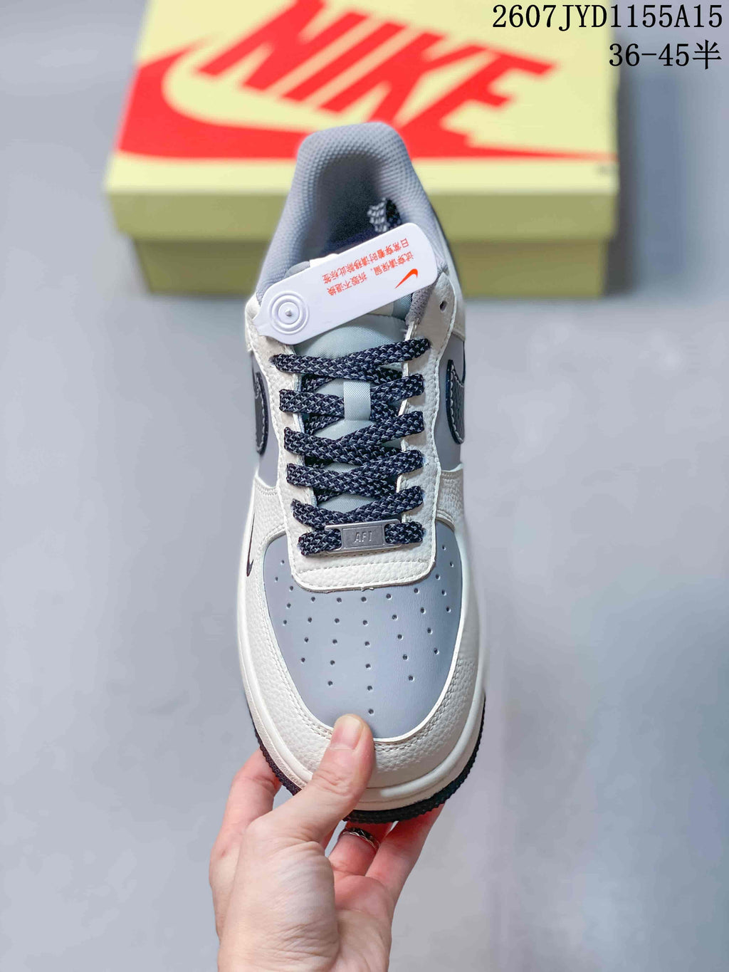 Nike Air Force 1 Grey Navy Sneakers 2607JYD1155A15
