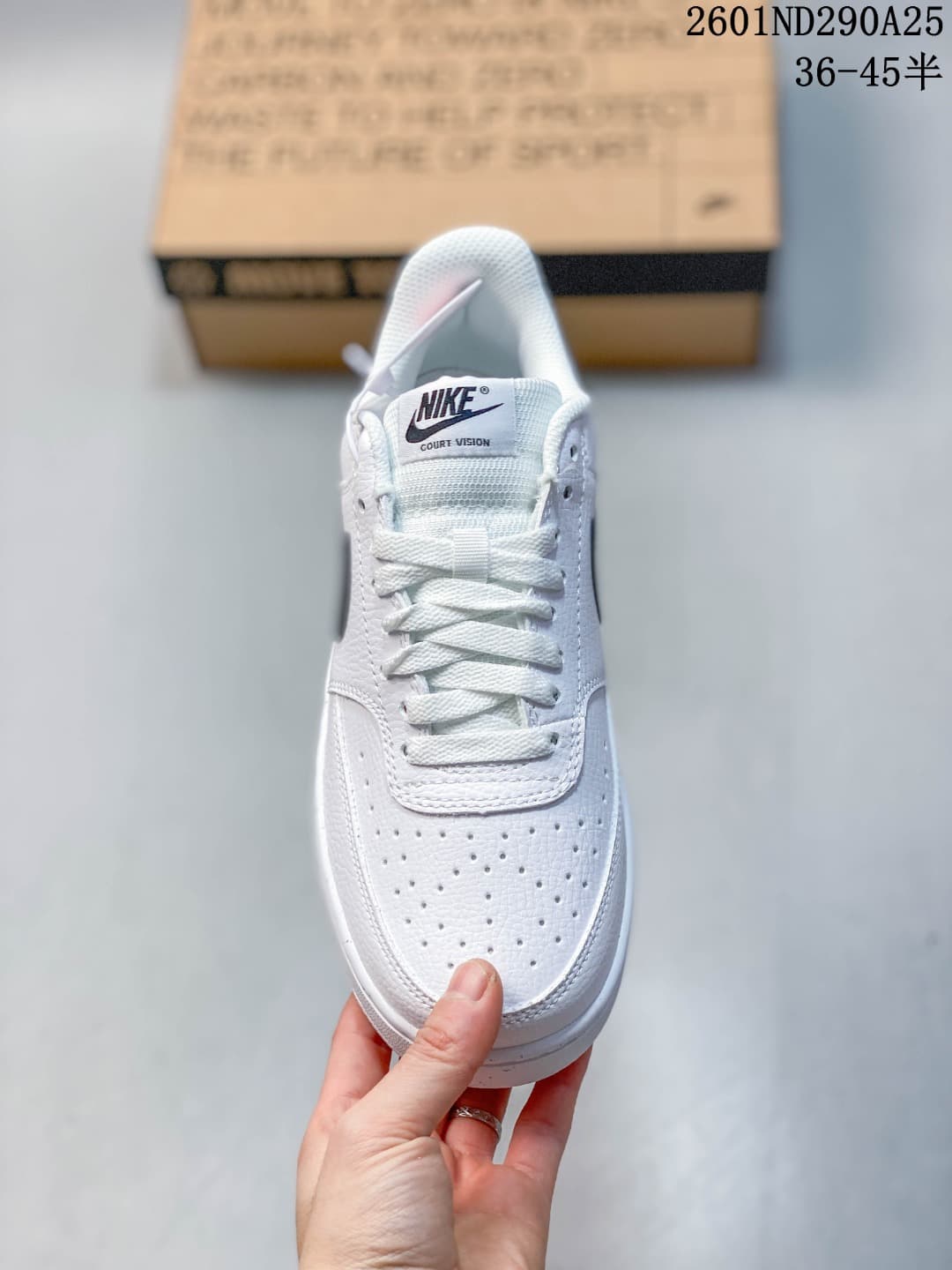 Nike Court Vision Low White Black Sneakers 2601ND290A25