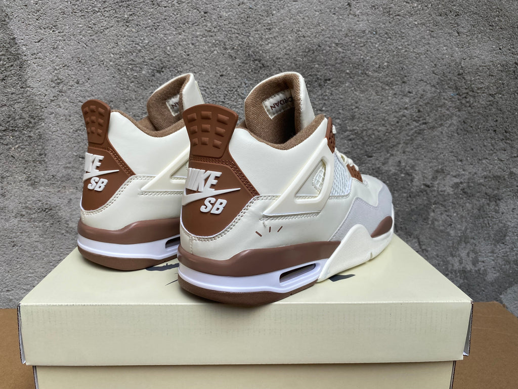 Jordan 4 Retro Sneakers in White, Purple, Brown and Yellow