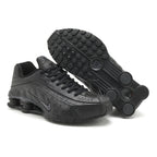 Nike Shox R4 Black Embossed Sneakers