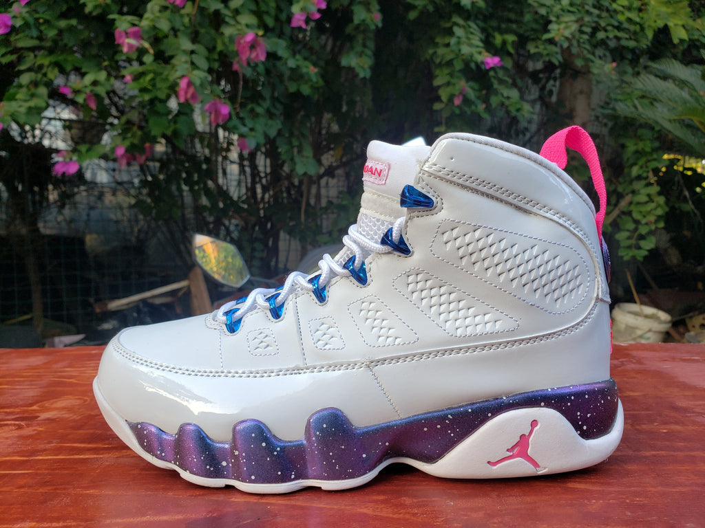 Air Jordan 9 White Galaxy High-Top Sneakers