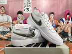 Nike Basketball Sneakers in White with Patterned Swoosh