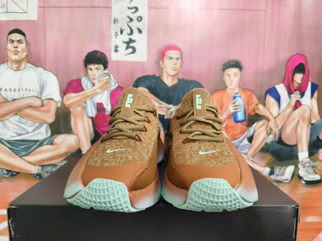 Nike Brown Low-Top Sneakers with Mint-Tone Sole
