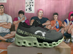 On Running Cloudmonster Sneakers in Black and Lime Green