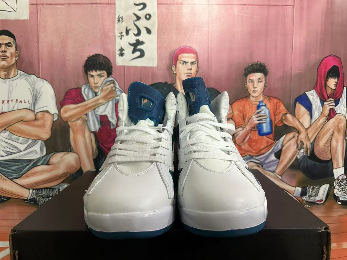 Jordan Air Jordan 6 White and Blue High-Top Sneakers