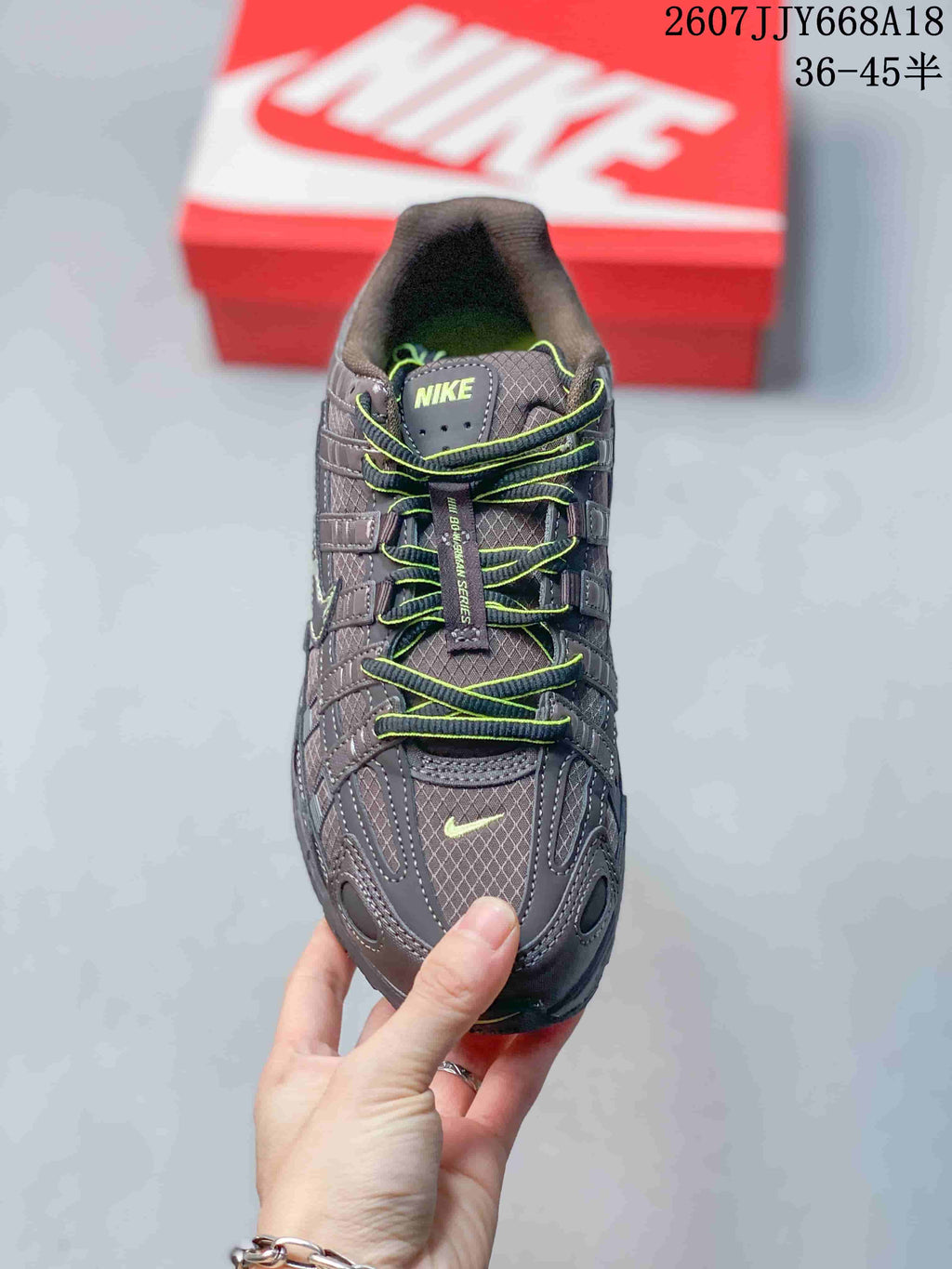 Nike P-6000 Sneakers Dark Gray Neon Green
