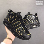 Nike Air More Uptempo Black and Yellow Sneakers 09JXD505