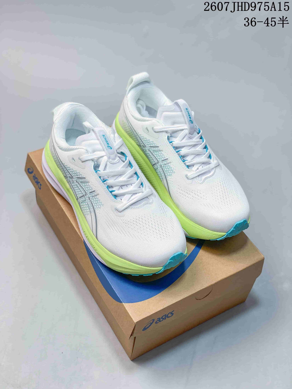 ASICS Gel-Kayano 33 Running Shoes White Lime Blue 1011C167-402