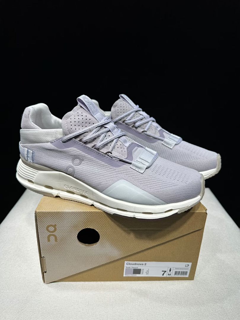 On Cloudnova 2 Sneakers in Gray and Purple