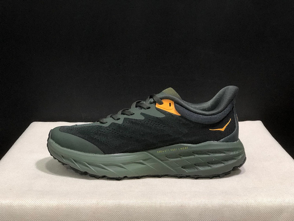 HOKA Speedgoat 5 Trail Running Shoes, Black and Olive