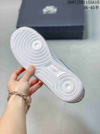 Nike Air Force 1 White Blue Pattern Sneakers 2607TYD1155A15