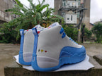 Jordan Air Jordan 12 White and Blue High-Top Sneakers