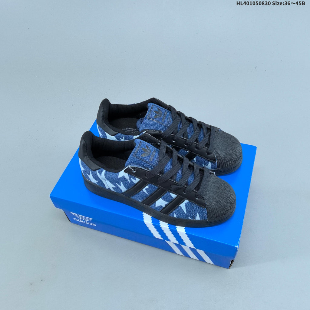 Adidas Originals Superstar Low-Top Sneakers, Black Graphic