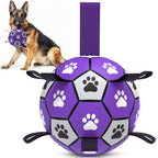 Interactive Pet Soccer Ball Tug of War Toy with Handle