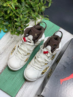 Air Jordan 6 Quai 54 Sneakers in Sail and Brown