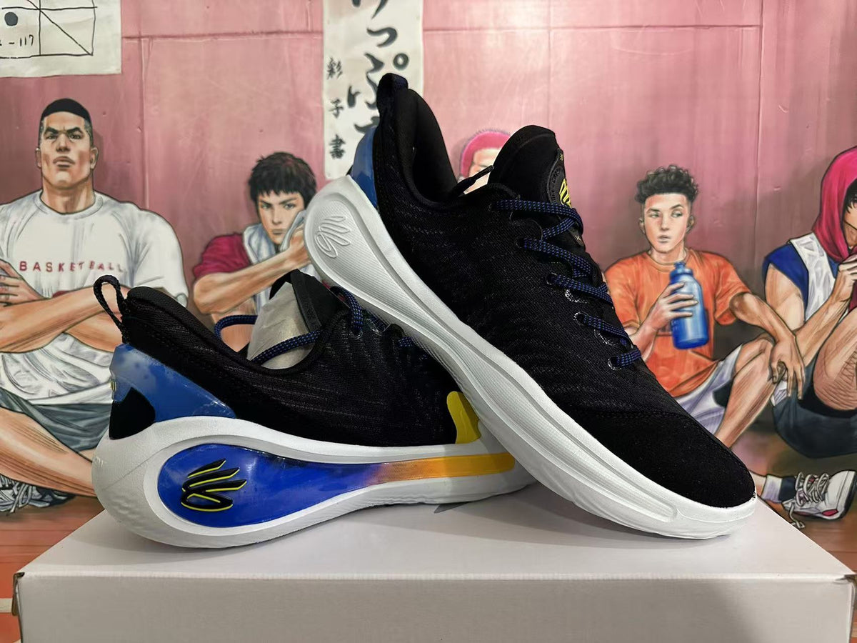 Basketball Shoes in Black, Yellow and Blue