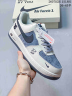 Nike Air Force 1 Low White Monogram Print Sneakers