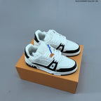 Louis Vuitton Low-Top Sneakers in White with Floral or Black Trim