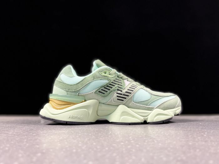 New Balance 9060TRH Sneakers in Sage Green and Orange