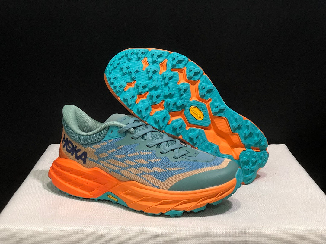 HOKA Speedgoat 5 Trail Running Shoes Blue Orange