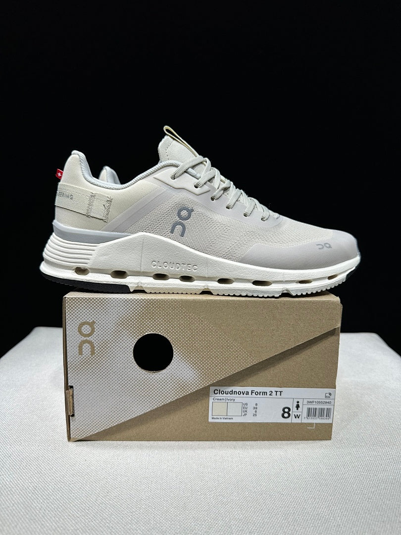 On Cloudnova Form 2 Sneakers in Cream Ivory