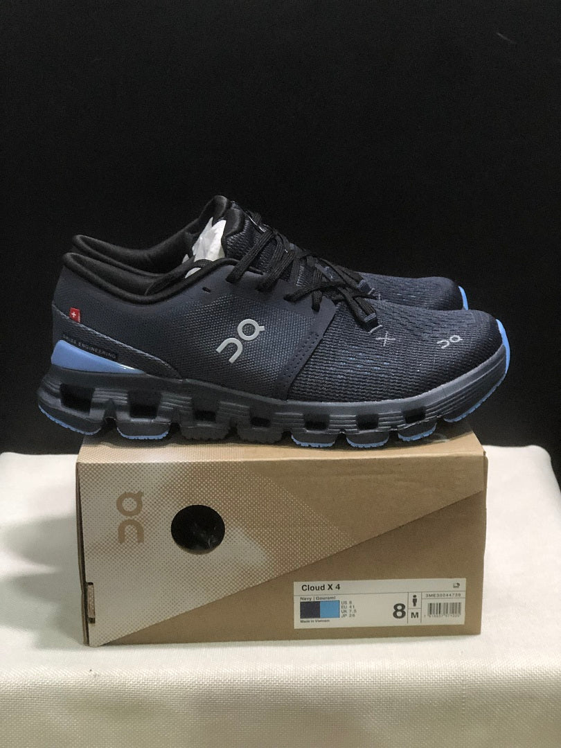 On Cloud X 4 Navy Running Sneakers