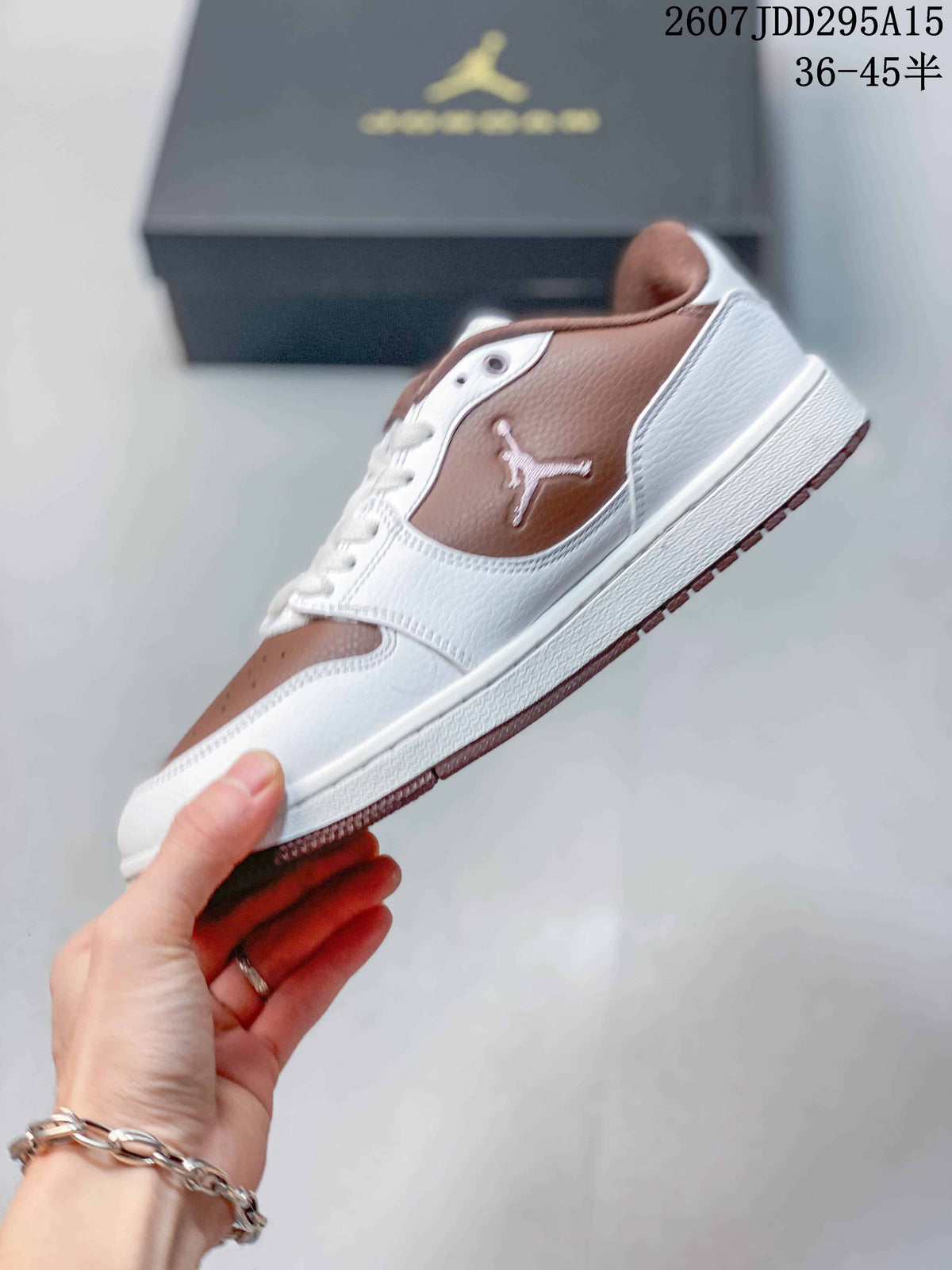 Jordan Air Jordan 1 Low White Brown Sneakers 2607JDD295A15