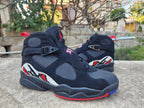 Air Jordan 8 High-Top Sneakers in Black and Red or Silver