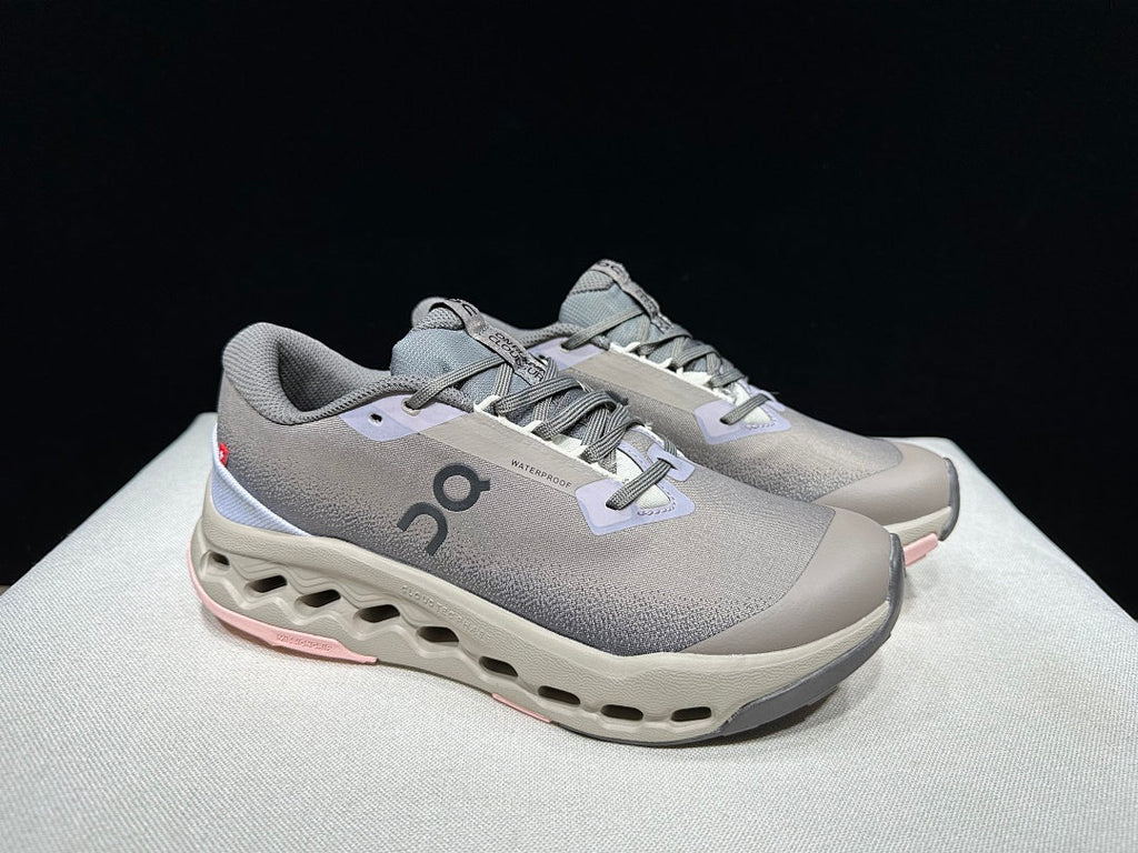 On Cloudsurfer Trail 2 Waterproof Trail Shoes Pink/Brown Grey