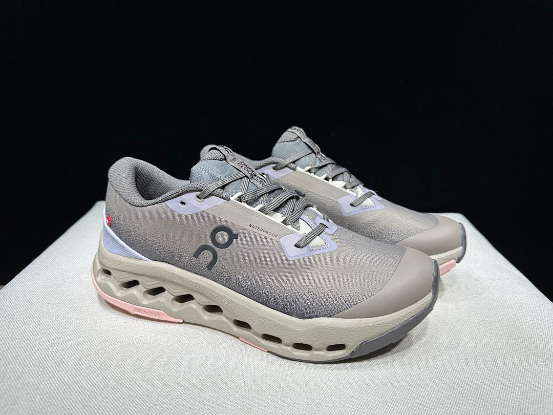 On Cloudsurfer Trail 2 Waterproof Trail Shoes Pink/Brown Grey