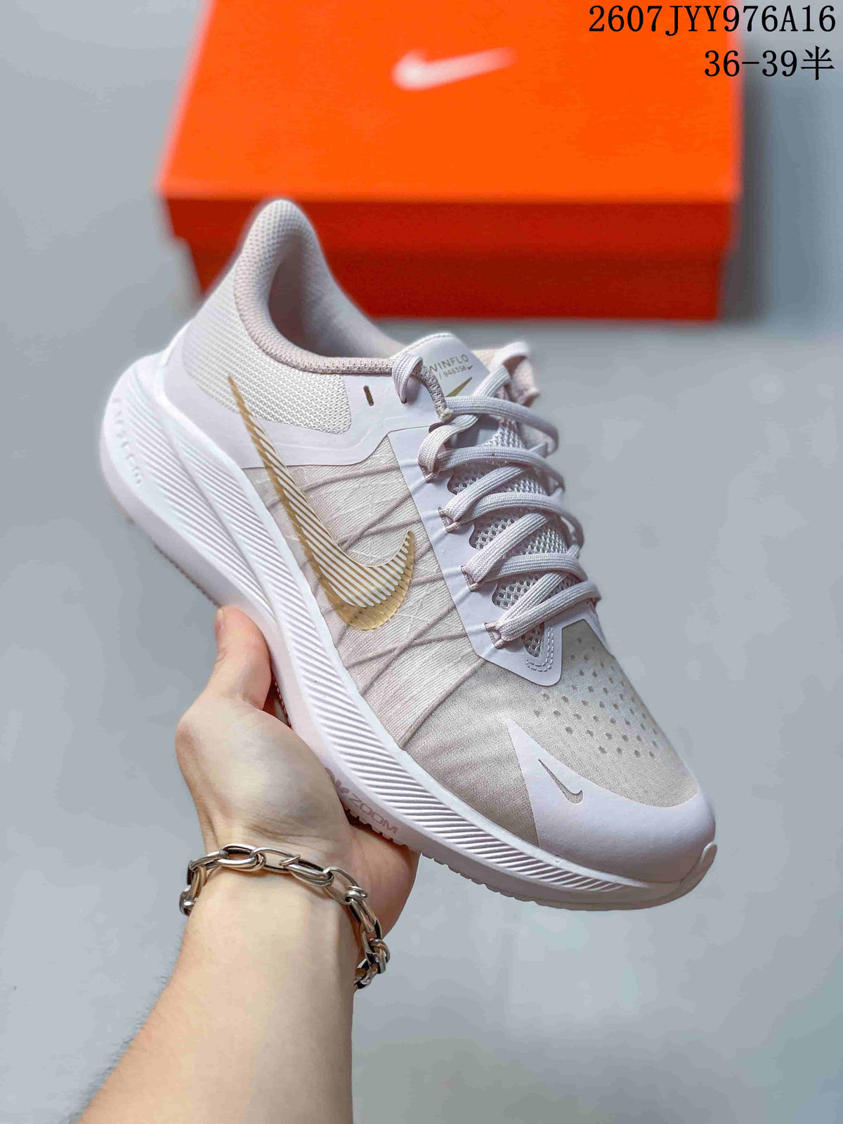 Nike Zoom Winflo 8 Women's Running Sneakers White Gold