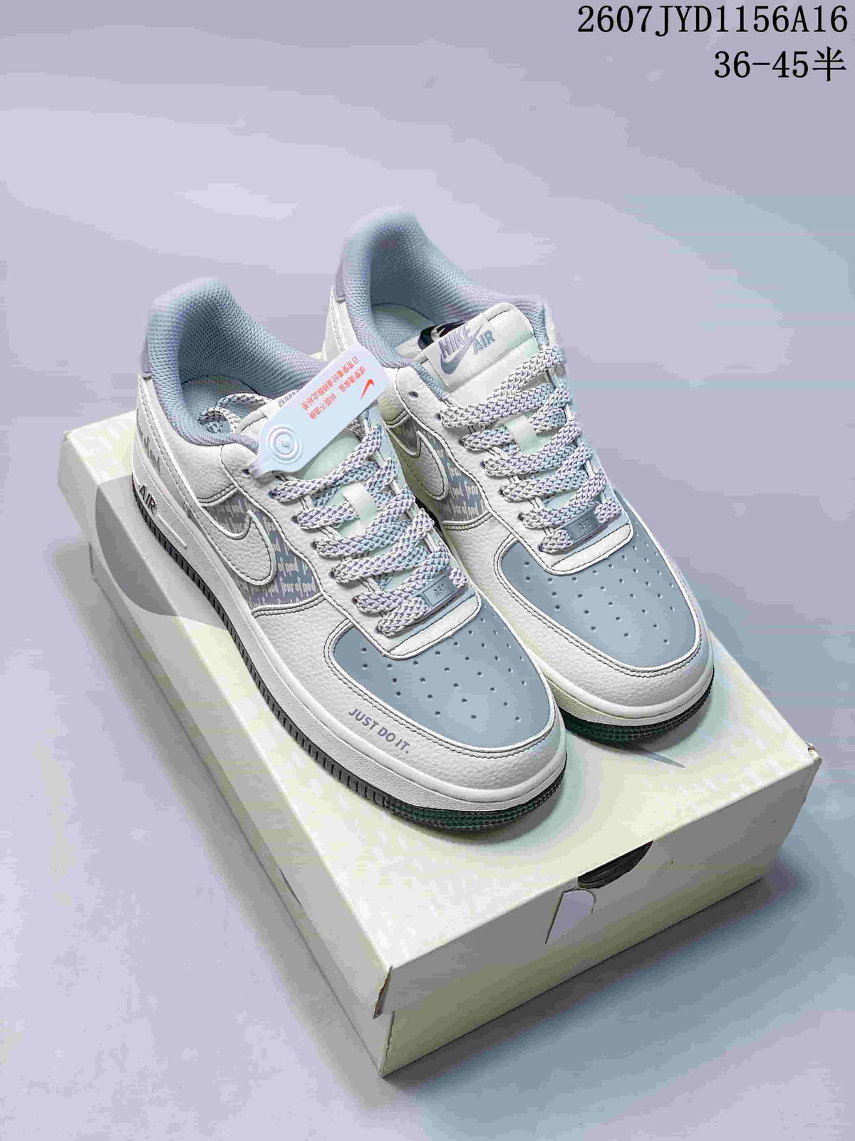 Nike Air Force 1 '07 Low Grey Blue Graphic Sneakers