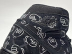 Jordan 1 High Black Patterned Sneakers with Mint Sole