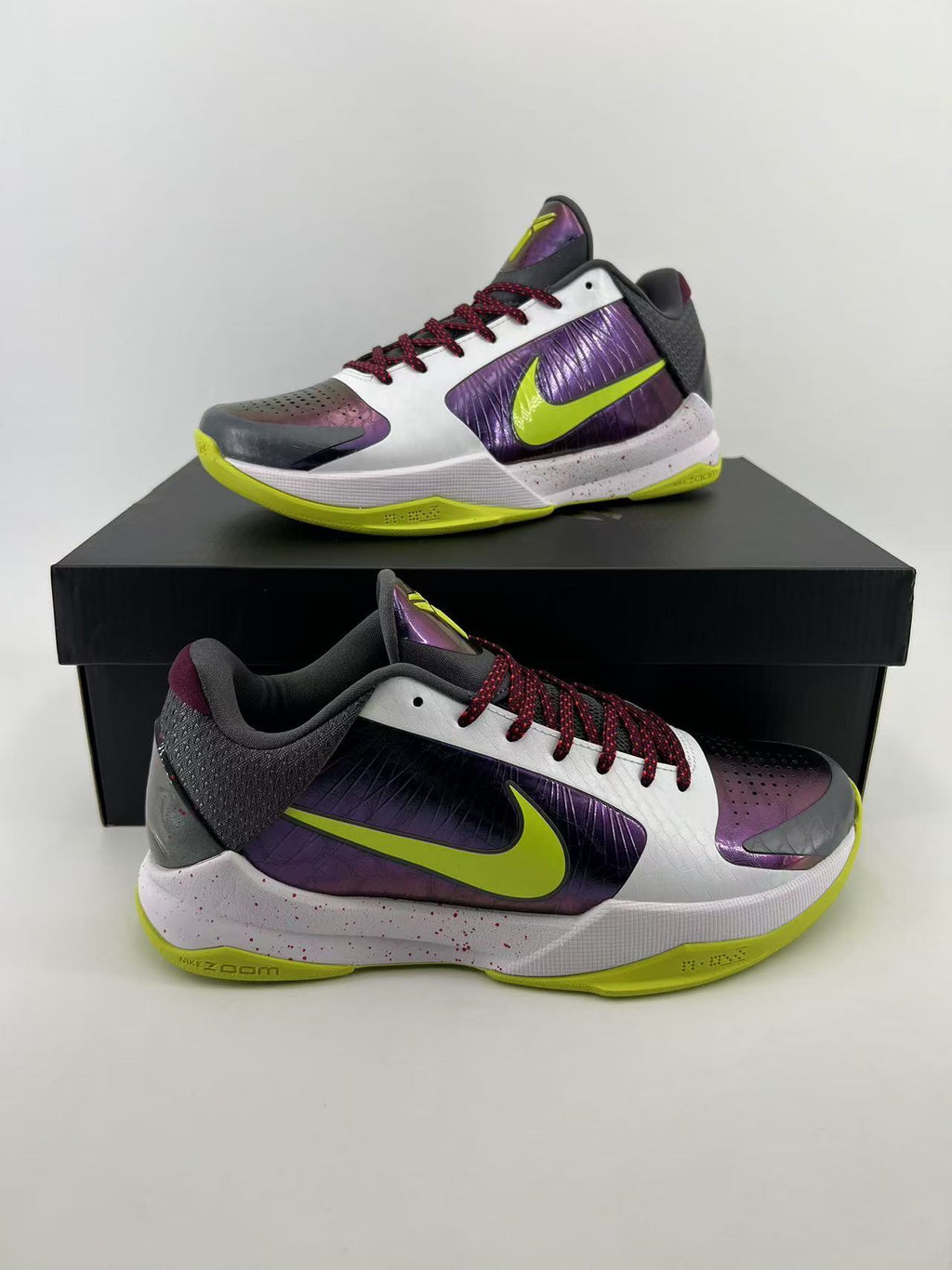 Nike Kobe 5 Protro Basketball Shoes White Purple Volt CD4991-100