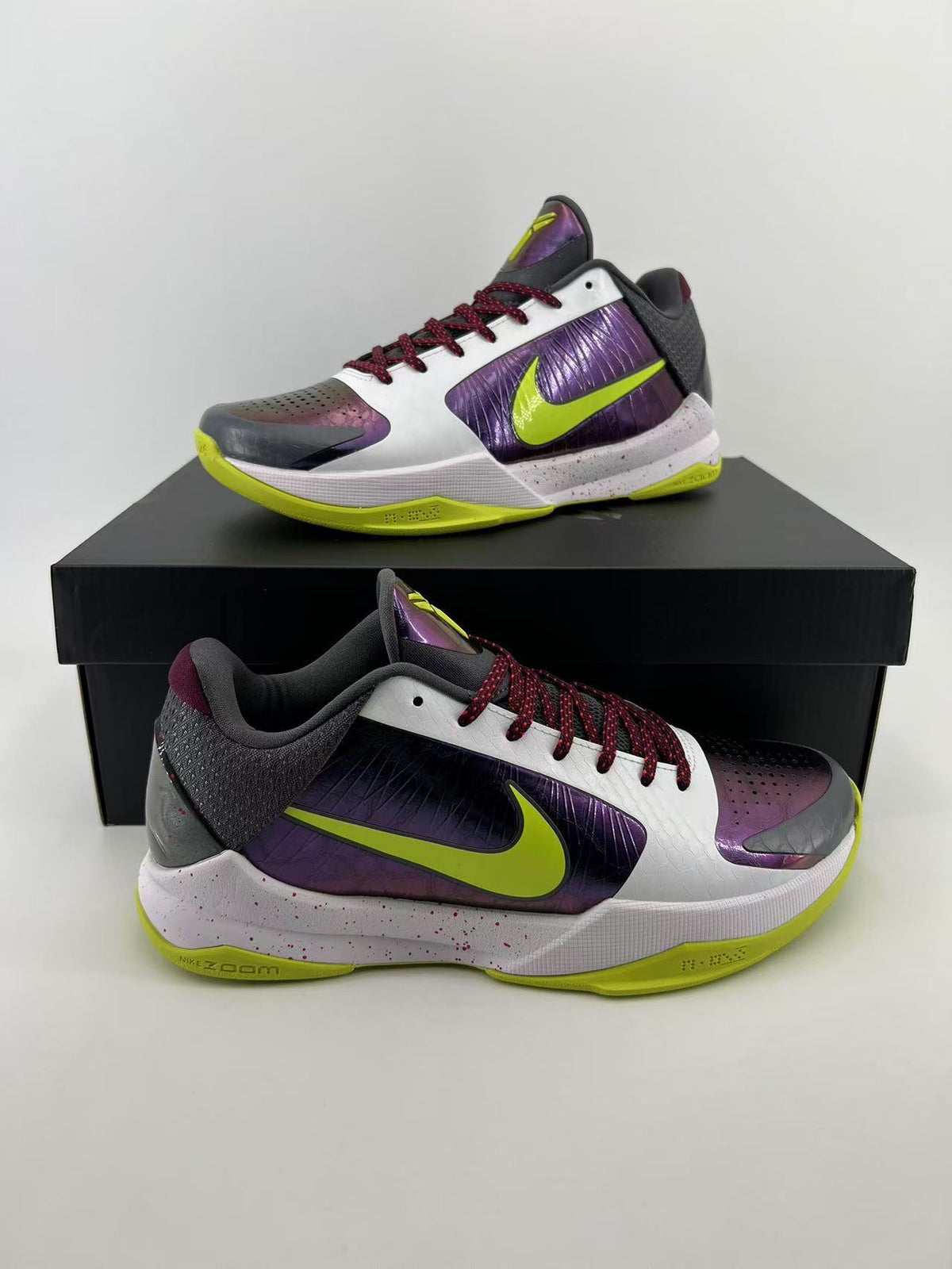Nike Kobe 5 Protro Basketball Shoes White Purple Volt CD4991-100