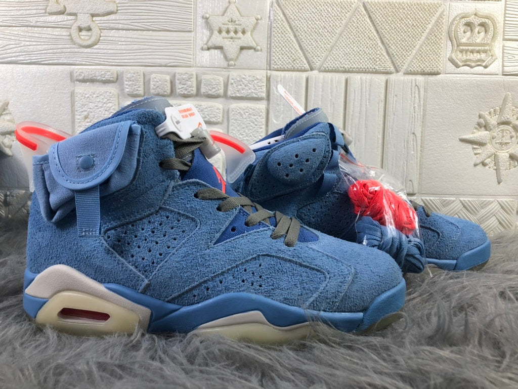 Jordan 6 Travis Scott Blue High-Top Sneakers