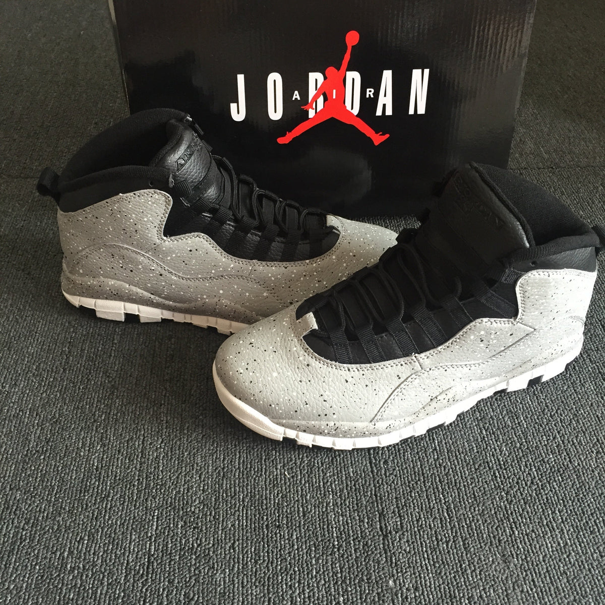 Jordan 10 High Sneakers in Grey and Black Speckle