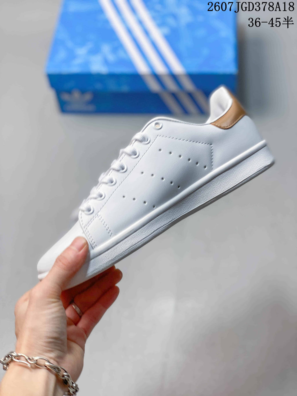 Adidas Stan Smith White Gold Sneakers 711280WYQ