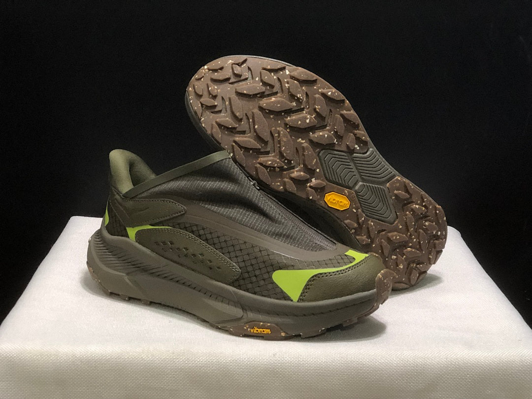 HOKA Project Transport Zip Sneakers in Olive Green