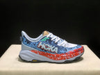HOKA Speedgoat 6 Trail Running Shoes, Blue and Orange