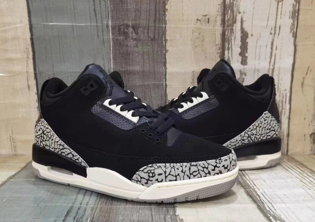Jordan 3 Black and Sail Low-Top Sneakers