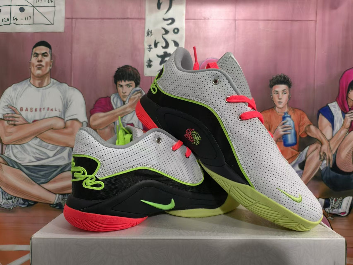 Nike Basketball Shoes White Black Volt Green