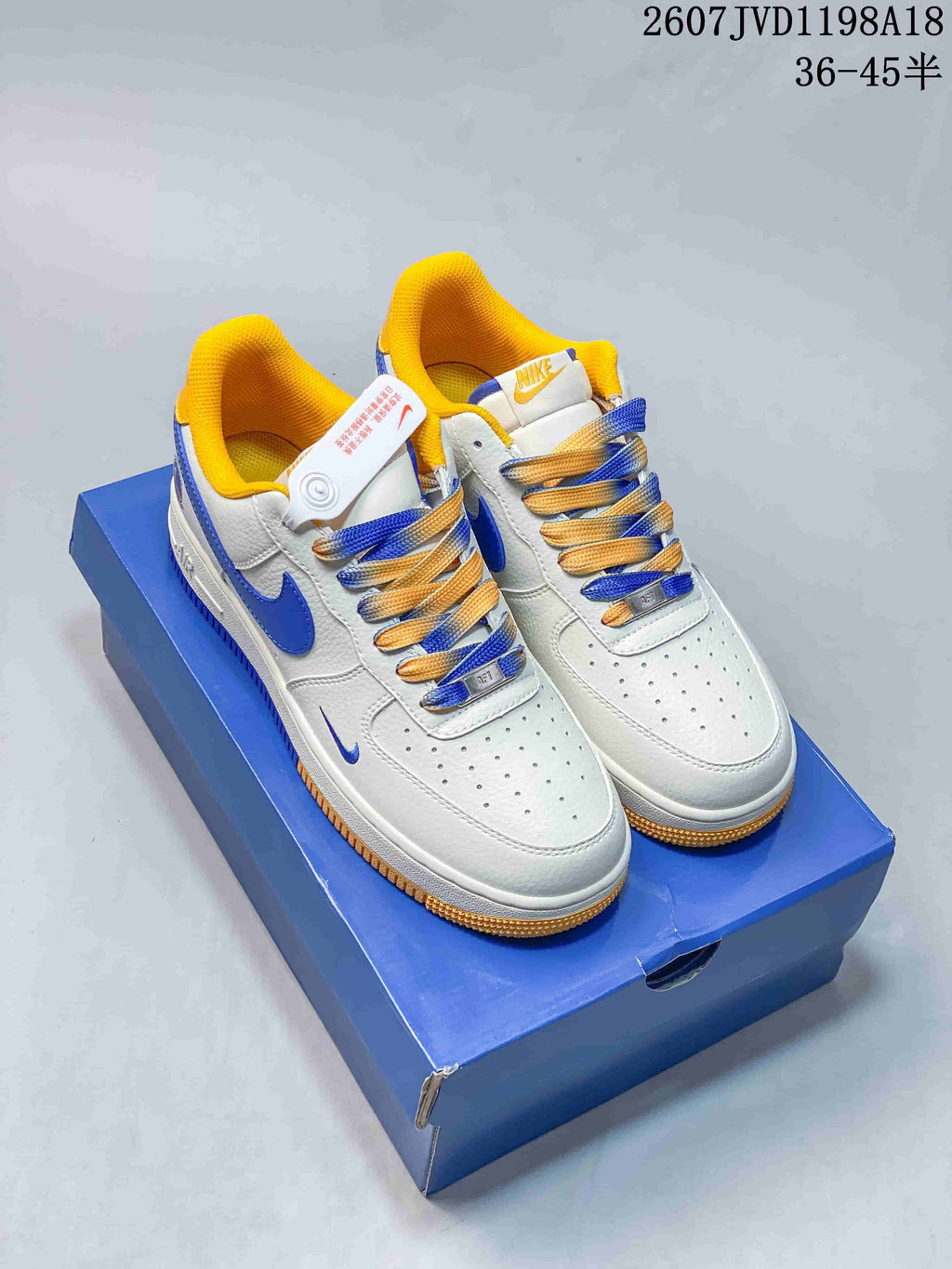 Nike Air Force 1 '07 Low White Blue Yellow Sneakers