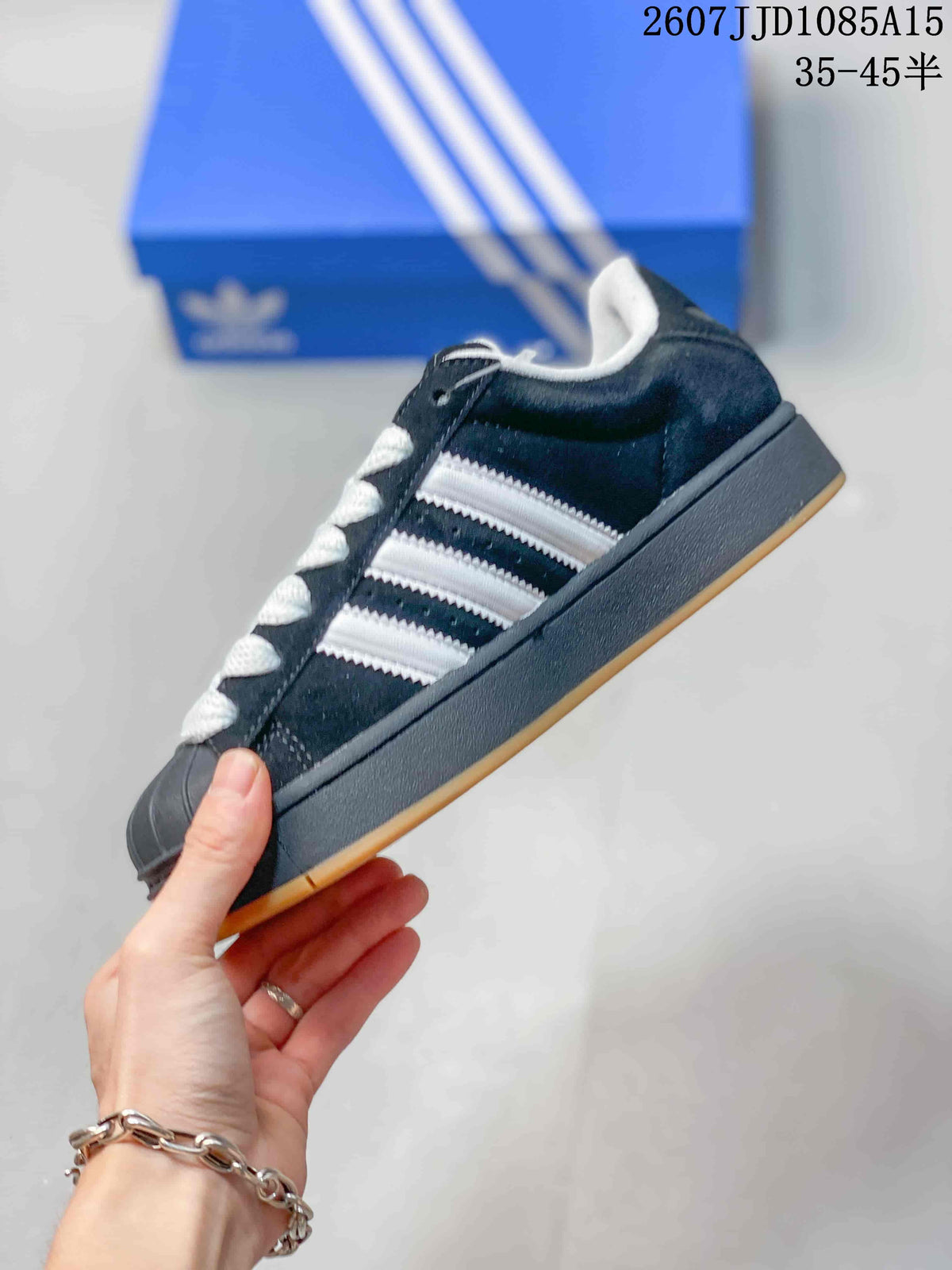 Adidas Superstar XLG Black White Platform Sneakers JR7444
