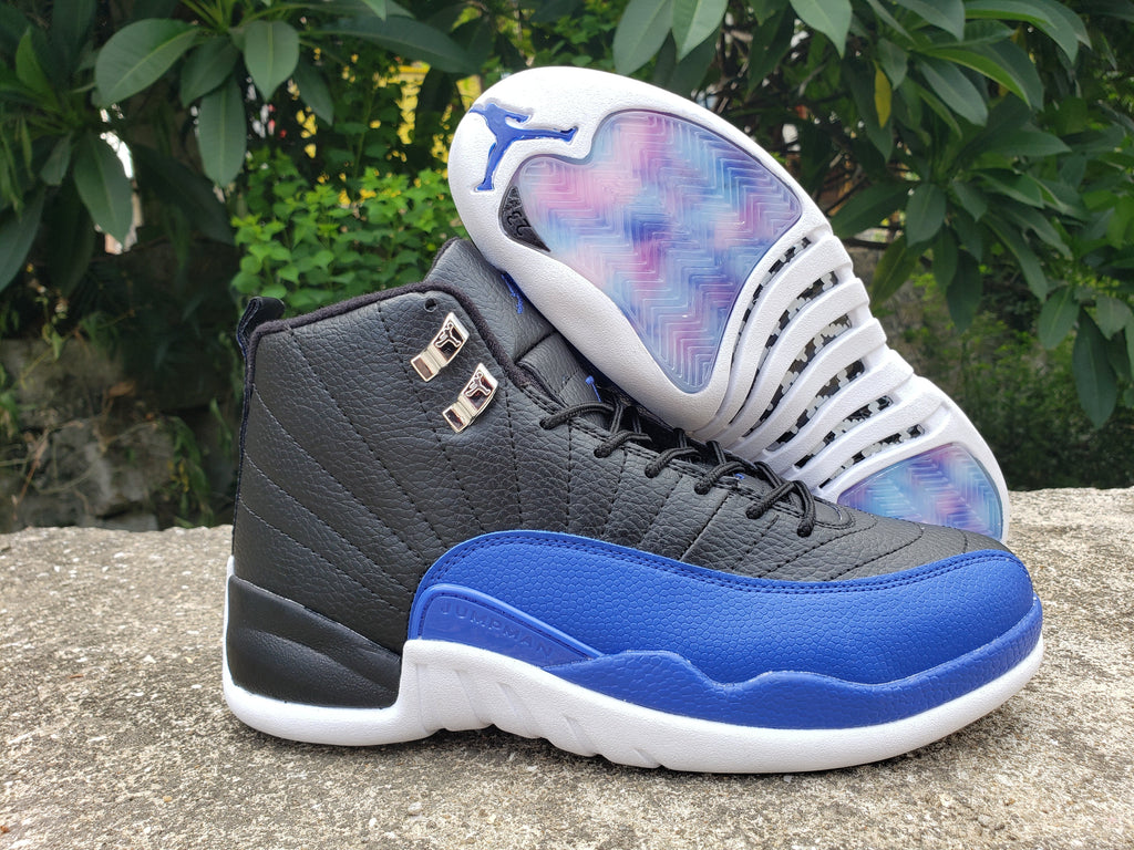 Air Jordan 12 Black and Blue High-Top Sneakers